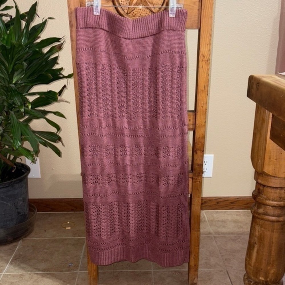 NWT Wishlist Dusty Rose Knit Maxi Skirt